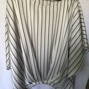 Vince Camuto Cream and Black Striped Blouse